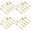 imageGibson Elite Earlston 20Piece Flatware Silverware Set  Stainless Steel Utensils  Forks Spoons Knives  Service for 4  Matte Champagne GoldGold