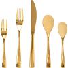 imageGibson Elite Earlston 20Piece Flatware Silverware Set  Stainless Steel Utensils  Forks Spoons Knives  Service for 4  Matte Champagne GoldGold