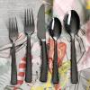 imageGibson Elite Earlston 20Piece Flatware Silverware Set  Stainless Steel Utensils  Forks Spoons Knives  Service for 4  Matte Champagne GoldHammered Black