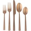 imageGibson Elite Earlston 20Piece Flatware Silverware Set  Stainless Steel Utensils  Forks Spoons Knives  Service for 4  Matte Champagne GoldMatte Rose Gold