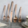 imageGibson Elite Earlston 20Piece Flatware Silverware Set  Stainless Steel Utensils  Forks Spoons Knives  Service for 4  Matte Champagne GoldMatte Rose Gold
