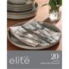 imageGibson Elite Earlston 20Piece Flatware Silverware Set  Stainless Steel Utensils  Forks Spoons Knives  Service for 4  Matte Champagne GoldMirror Polish
