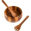 imageGibson Home Laurel Acacia Wood Salad Bowl Set 3  Piece Acacia WoodLaurel