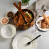 imageGibson Home Laurel Acacia Wood Salad Bowl Set 3  Piece Acacia WoodLaurel