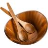 imageGibson Home Laurel Acacia Wood Salad Bowl Set 3  Piece Acacia WoodSherwood
