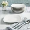imageGibson Home Zen Buffet Dinnerware 8Piece Porcelain Chip and Scratch Resistant Dinner Plate Set WhiteWhite Soft Square Dinner Plates