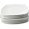 imageGibson Home Zen Buffet Dinnerware 8Piece Porcelain Chip and Scratch Resistant Dinner Plate Set WhiteWhite Soft Square Dinner Plates