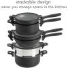 imageKenmore Pro Arbor Heights 7Layer Hard Anodized Induction Nonstick Platinum Forged Aluminum Cookware Set 10Piece BlackBlack Stackable