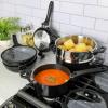 imageKenmore Pro Arbor Heights 7Layer Hard Anodized Induction Nonstick Platinum Forged Aluminum Cookware Set 10Piece BlackBlack Stackable