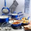 imageKenmore Pro Arbor Heights 7Layer Hard Anodized Induction Nonstick Platinum Forged Aluminum Cookware Set 10Piece BlackMetallic Blue