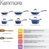 imageKenmore Pro Arbor Heights 7Layer Hard Anodized Induction Nonstick Platinum Forged Aluminum Cookware Set 10Piece BlackMetallic Blue