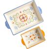 imageLaurie Gates by Gibson Hand Painted Tierra Mix and Match Bakeware Set 2Piece Bakeware Set 16qt ampamp 39qt Assorted