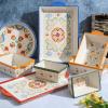 imageLaurie Gates by Gibson Hand Painted Tierra Mix and Match Bakeware Set 2Piece Bakeware Set 16qt ampamp 39qt Assorted