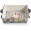 imageLaurie Gates by Gibson HandPainted Luxembourg Dinnerware Set 105 Pie Dish and 8 Square Bakeware Floral