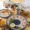 imageLaurie Gates by Gibson HandPainted Luxembourg Dinnerware Set 105 Pie Dish and 8 Square Bakeware Floral