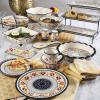 imageLaurie Gates by Gibson HandPainted Luxembourg Dinnerware Set 105 Pie Dish and 8 Square Bakeware Floral