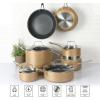 imageMartha Stewart 12 Piece Heavy Gauge Aluminum Hard Anodized Premium Nonstick Cookware Set Induction Safe Copper wBlack Interior