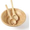 imageMartha Stewart Coban 3 pc 13quot Round Wood Salad Bowl W 2 Servers