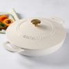 imageMartha Stewart Eastholm 3Quart Enameled Cast Iron Dutch Oven  Martha BlueLinen w Gold Knob Braiser