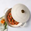 imageMartha Stewart Eastholm 3Quart Enameled Cast Iron Dutch Oven  Martha BlueLinen w Gold Knob Braiser