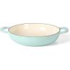 imageMartha Stewart Eastholm 3Quart Enameled Cast Iron Dutch Oven  Martha BlueMartha Blue w Gold Knob