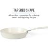 imageMartha Stewart Heathland Premium Nonstick PFA Free Ceramic Interior 10Piece Tapered Aluminum Cookware Set  Linen WhiteLinen White