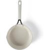 imageMartha Stewart Heathland Premium Nonstick PFA Free Ceramic Interior 10Piece Tapered Aluminum Cookware Set  Linen WhiteLinen White