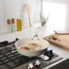 imageMartha Stewart Heathland Premium Nonstick PFA Free Ceramic Interior 10Piece Tapered Aluminum Cookware Set  Linen WhiteLinen White