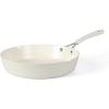 imageMartha Stewart Heathland Premium Nonstick PFA Free Ceramic Interior 10Piece Tapered Aluminum Cookware Set  Linen WhiteLinen White