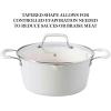 imageMartha Stewart Heathland Premium Nonstick PFA Free Ceramic Interior 10Piece Tapered Aluminum Cookware Set  Linen WhiteLinen White