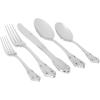 imageMartha Stewart Watercliffe 16 pc Flatware Set Stainless Steel wABS Handle  Warm GreyPerrine Mirror Polish