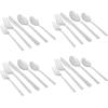 imageMartha Stewart Watercliffe 16 pc Flatware Set Stainless Steel wABS Handle  Warm GreySouthland Mirror Polish