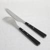 imageMartha Stewart Watercliffe 16 pc Flatware Set Stainless Steel wABS Handle  Warm GreyWatercliffe Black