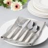 imageMartha Stewart Watercliffe 16 pc Flatware Set Stainless Steel wABS Handle  Warm GreyWatercliffe Linen