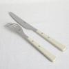 imageMartha Stewart Watercliffe 16 pc Flatware Set Stainless Steel wABS Handle  Warm GreyWatercliffe Linen