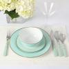 imageMartha Stewart Watercliffe 16 pc Flatware Set Stainless Steel wABS Handle  Warm GreyWatercliffe Martha Blue