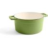 imageMartha by Martha Stewart 5 QT Enameled Cast Iron Dutch Oven wLid  CobblestoneBay Leaf