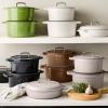 imageMartha by Martha Stewart 5 QT Enameled Cast Iron Dutch Oven wLid  CobblestoneBay Leaf
