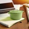 imageMartha by Martha Stewart 5 QT Enameled Cast Iron Dutch Oven wLid  CobblestoneBay Leaf