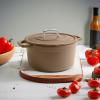 imageMartha by Martha Stewart 5 QT Enameled Cast Iron Dutch Oven wLid  CobblestoneGanache