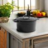 imageMartha by Martha Stewart 5 QT Enameled Cast Iron Dutch Oven wLid  CobblestoneObsidian