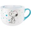 imagePeanuts Freckled Joy 23oz Stoneware Soup Bowls wClear Lid 4Pack Assorted Colors23oz Snoopy Soup Bowls w Lid
