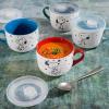 imagePeanuts Freckled Joy 23oz Stoneware Soup Bowls wClear Lid 4Pack Assorted Colors23oz Snoopy Soup Bowls w Lid