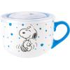 imagePeanuts Freckled Joy 23oz Stoneware Soup Bowls wClear Lid 4Pack Assorted Colors23oz Snoopy Soup Bowls w Lid