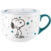 imagePeanuts Freckled Joy 23oz Stoneware Soup Bowls wClear Lid 4Pack Assorted Colors23oz Snoopy Soup Bowls w Lid