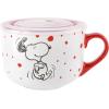 imagePeanuts Freckled Joy 23oz Stoneware Soup Bowls wClear Lid 4Pack Assorted Colors23oz Snoopy Soup Bowls w Lid