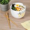 imagePeanuts Freckled Joy 23oz Stoneware Soup Bowls wClear Lid 4Pack Assorted Colors6 Foodie Ramen Bowl