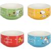 imagePeanuts Freckled Joy 23oz Stoneware Soup Bowls wClear Lid 4Pack Assorted ColorsAssorted Colors