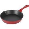 imageCrock Pot 8 Inch European Enameled Cast Iron Skillet  Gradient Red