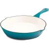 imageCrock Pot Artisan 10 Inch Enameled Cast Iron Round Skillet Teal Ombre